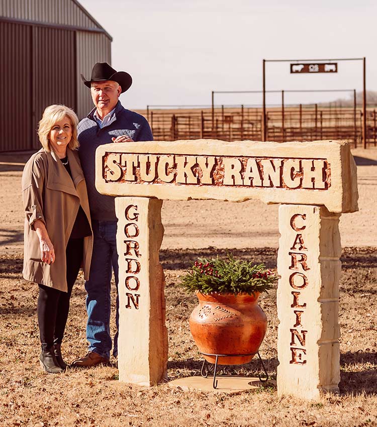 Gordon and Caroline Stucky limestone sign